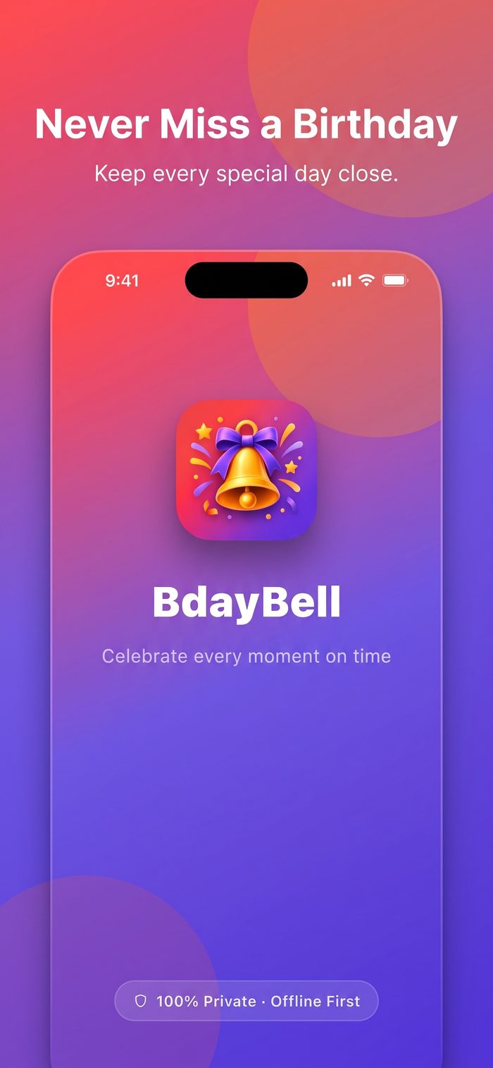BdayBell app splash screen